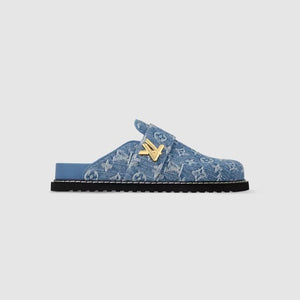 루이비통 데님 LV 코지 플랫 컴포트 뮬 블루 1AGVOO