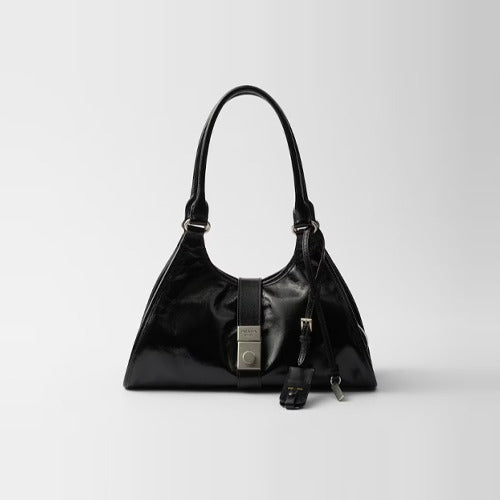 프라다 미디엄 가죽 토트백 블랙 1BG563