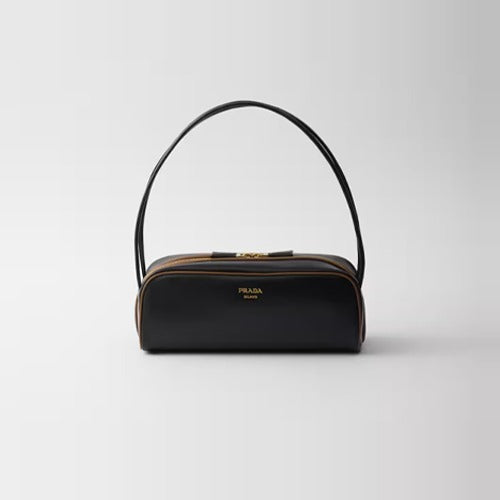 프라다 스윙 부드러운 가죽 숄더백 블랙 1BC249