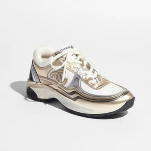 샤넬 크루즈 CC 로고 스니커즈 골드/실버 G39792
