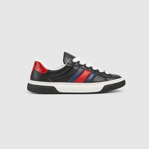 구찌 패딩 웹 에이스 스니커즈 블랙