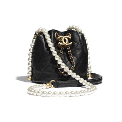 샤넬 진주 드로스트링 미니백 블랙 AS2529 (이지아 착용)