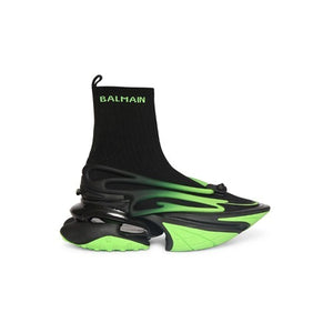 발망 유니콘 하이탑 니트 스니커즈 블랙/그린