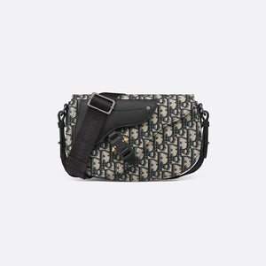 디올 오블리크 새들 스트랩 메신저백 베이지/블랙