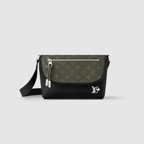 루이비통 가죽 및 캔버스 펄스 메신저백 M12625