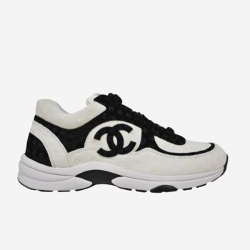 샤넬 프린티드 스니커즈 화이트/블랙