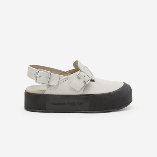 알렉산더맥퀸 마운트 슬릭 스웨이드 샌들 화이트