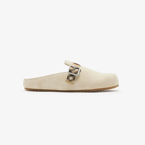 버버리 스웨이드 어친 클로그 베이지