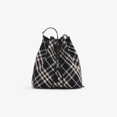 버버리 체크 버킷백 블랙 MINI/M