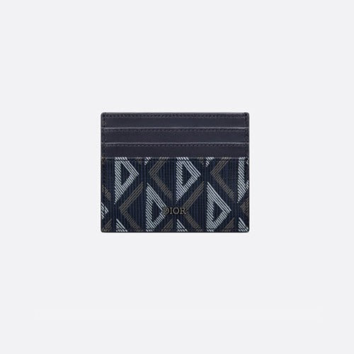디올 CD 다이아몬드 캔버스 카드지갑 네이비