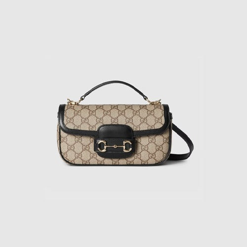 구찌 홀스빗 1955 스몰 탑 핸들백 베이지/블랙 815206