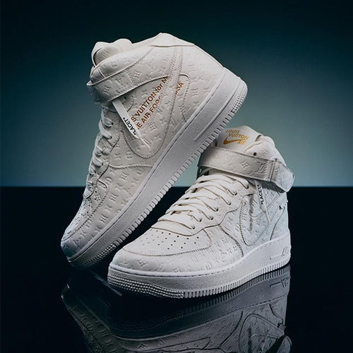 루이비통 X 나이키 에어포스 1 미드 바이 버질아블로 화이트 1A9V8U