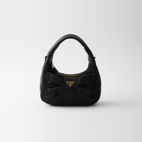 프라다 리본 장식 리나일론 및 나파 가죽 미니백 1BC241