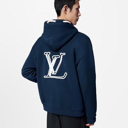 루이비통 코튼 저지 후드티 네이비 1AFR32