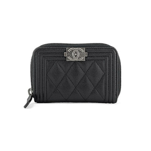 샤넬 보이 지퍼 카드지갑 캐비어 블랙/은장 (고윤정 착용)