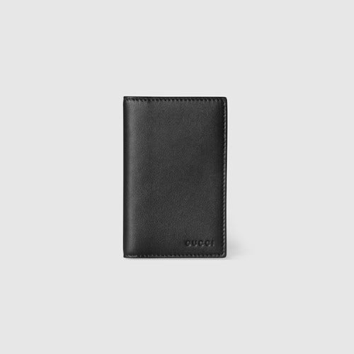 구찌 GG 엠블럼 바이폴드 엠보스 카드케이스 블랙 818953