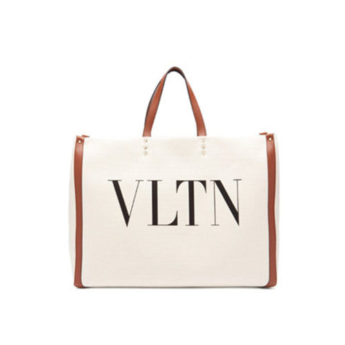 발렌티노 VLTN 캔버스 쇼퍼백 M 브라운