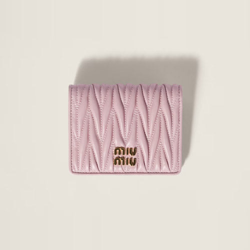 미우미우 마테라쎄 나파 가죽 반지갑 핑크 5MV204