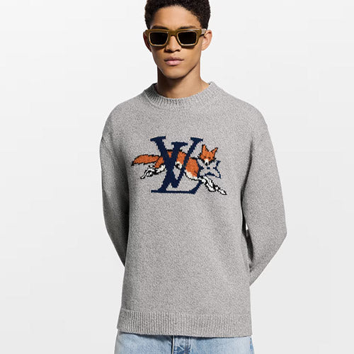 루이비통 청키 울 캐시미어 니트 그레이 1AJBU1