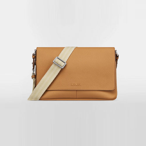 디올 아이콘 가죽 프리베 플랩 스트랩백 브라운