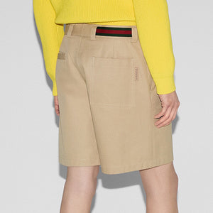 구찌 웹 디테일 더블 코튼 트윌 쇼츠 2color