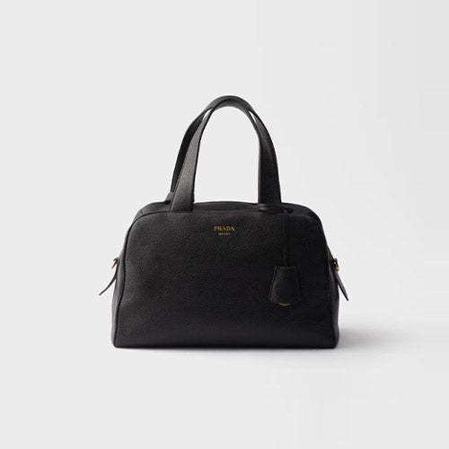 프라다 라지 가죽 탑 핸들 백 블랙 1BB148