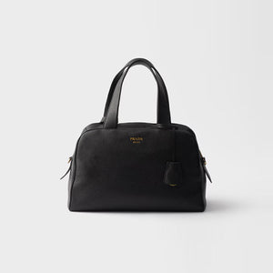 프라다 라지 가죽 탑 핸들 백 블랙 1BB148