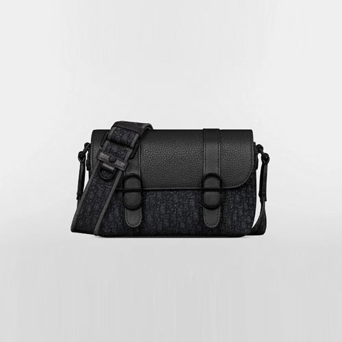 디올 데일리 미니 플랩 스트랩백 블랙