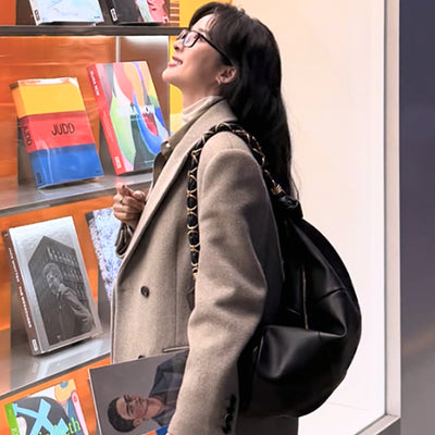 세인트로랑 램스킨 아말리아 호보백 블랙 (이청아 착용)