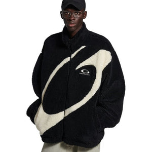 발렌시아가 루프 스포츠 아이콘 집업 재킷 블랙/화이트