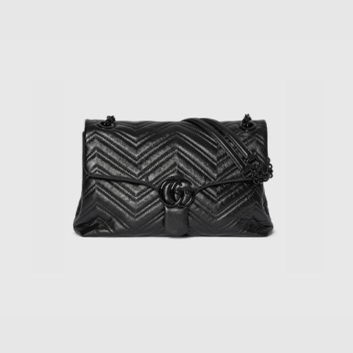 구찌 GG 마몽 미디엄 숄더백 블랙 850676