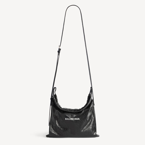 발렌시아가 쇼퍼 더스트 백 크로스바디 파우치 미디엄 블랙