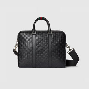 구찌 GG 엠블럼 라지 브리프케이스 블랙 850235