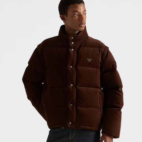 프라다 중량 코듀로이 투웨이 다운 재킷 2color