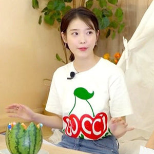 [국내배송/당일출고]구찌 비버리힐즈 체리 프린트 반팔티 (아이유,이나영,류준열,변정수,소지섭 착용)