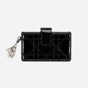 디올 Lady Dior 아코디언 5포켓 카드지갑 블랙
